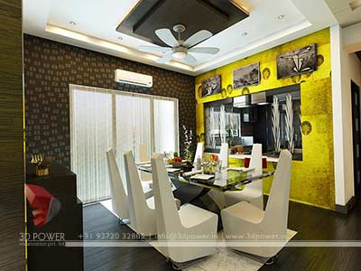 3d interior design dinning room bungalow